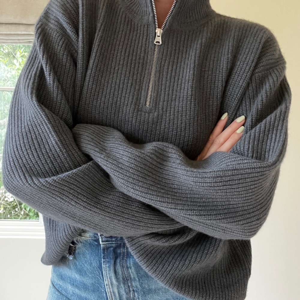 NEW Jenni Kayne Cashmere Half-Zip in Storm